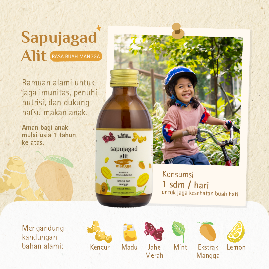 Sapujagad Alit Rasa Mangga 200mL | BPOM - Vitamin Herbal Daya Tahan Tubuh | by Rahsa Nusantara