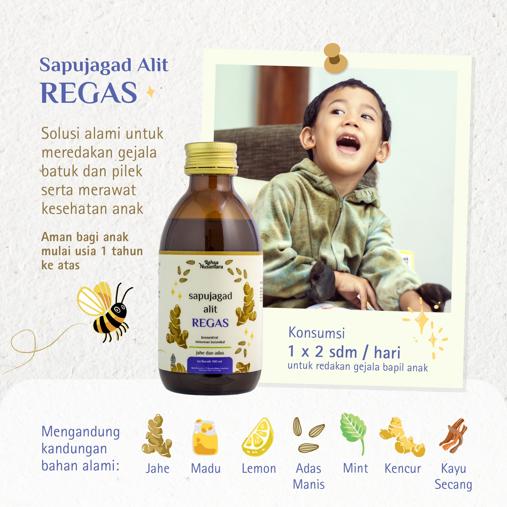 Sapujagad Alit REGAS 200 mL | BPOM - Herbal Alami Flu Batuk Pilek | by Rahsa Nusantara
