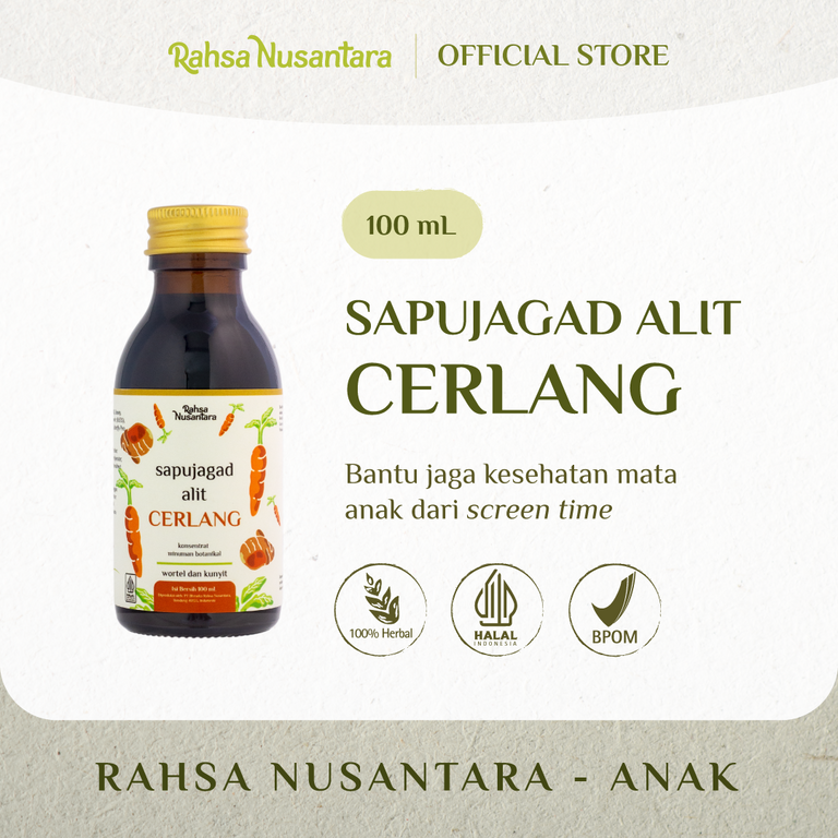 Sapujagad Alit Cerlang 100mL | BPOM - Vitamin Herbal Menjaga Kesehatan Mata Anak dari Screen Time | by Rahsa Nusantara