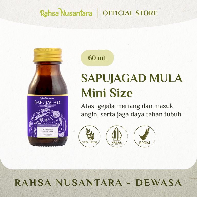 Sapujagad Mula 60mL | BPOM Rasa Lebih Ringan Jus Bawang Putih Tunggal by Rahsa Nusantara