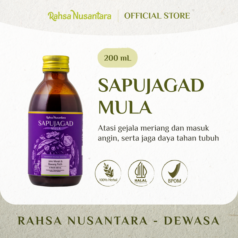 Sapujagad Mula 200mL | BPOM Rasa Lebih Ringan Jus Bawang Putih Tunggal by Rahsa Nusantara