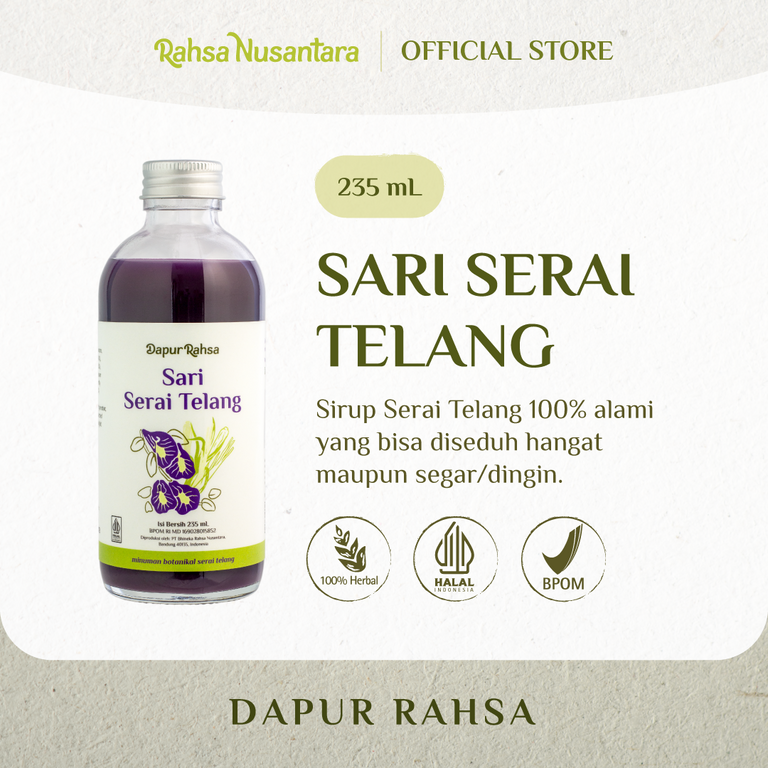 Sari Serai Telang | BPOM - Jamu Sirup Herbal Tradisional by Rahsa Nusantara