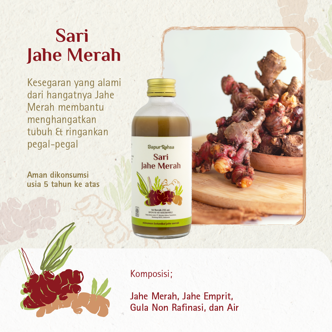 Sari Jahe Merah 235mL | BPOM by Rahsa Nusantara - Jamu Sirup Herbal Tradisional