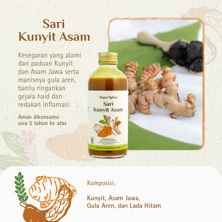 Sari Kunyit Asam | BPOM by Rahsa Nusantara Jamu Sirup Herbal Tradisional