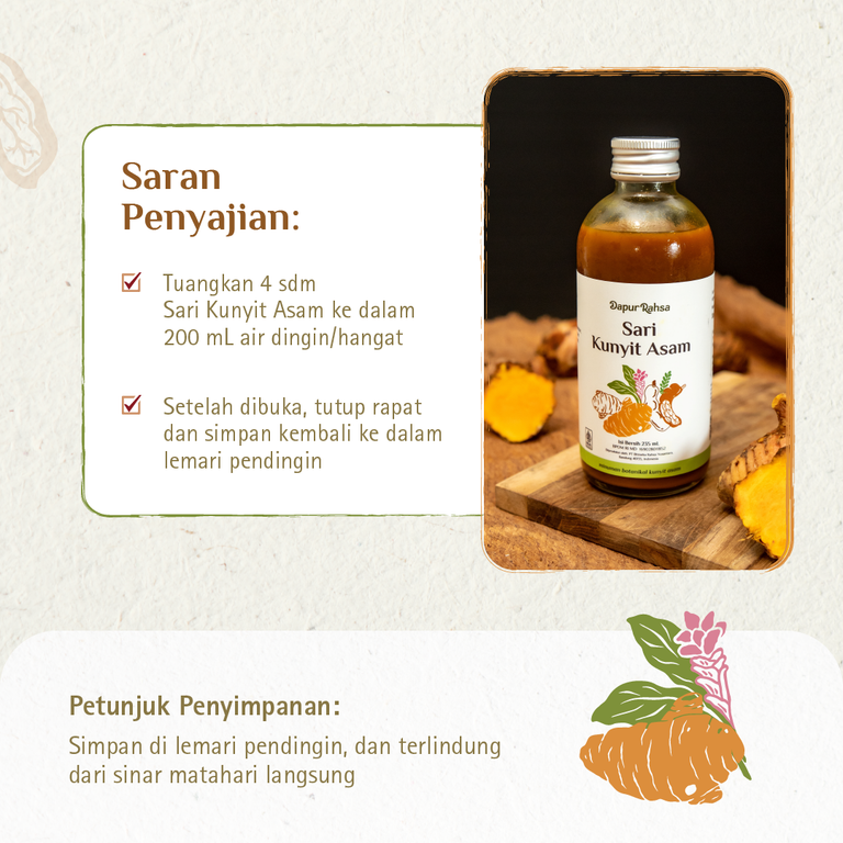 Sari Kunyit Asam | BPOM by Rahsa Nusantara Jamu Sirup Herbal Tradisional