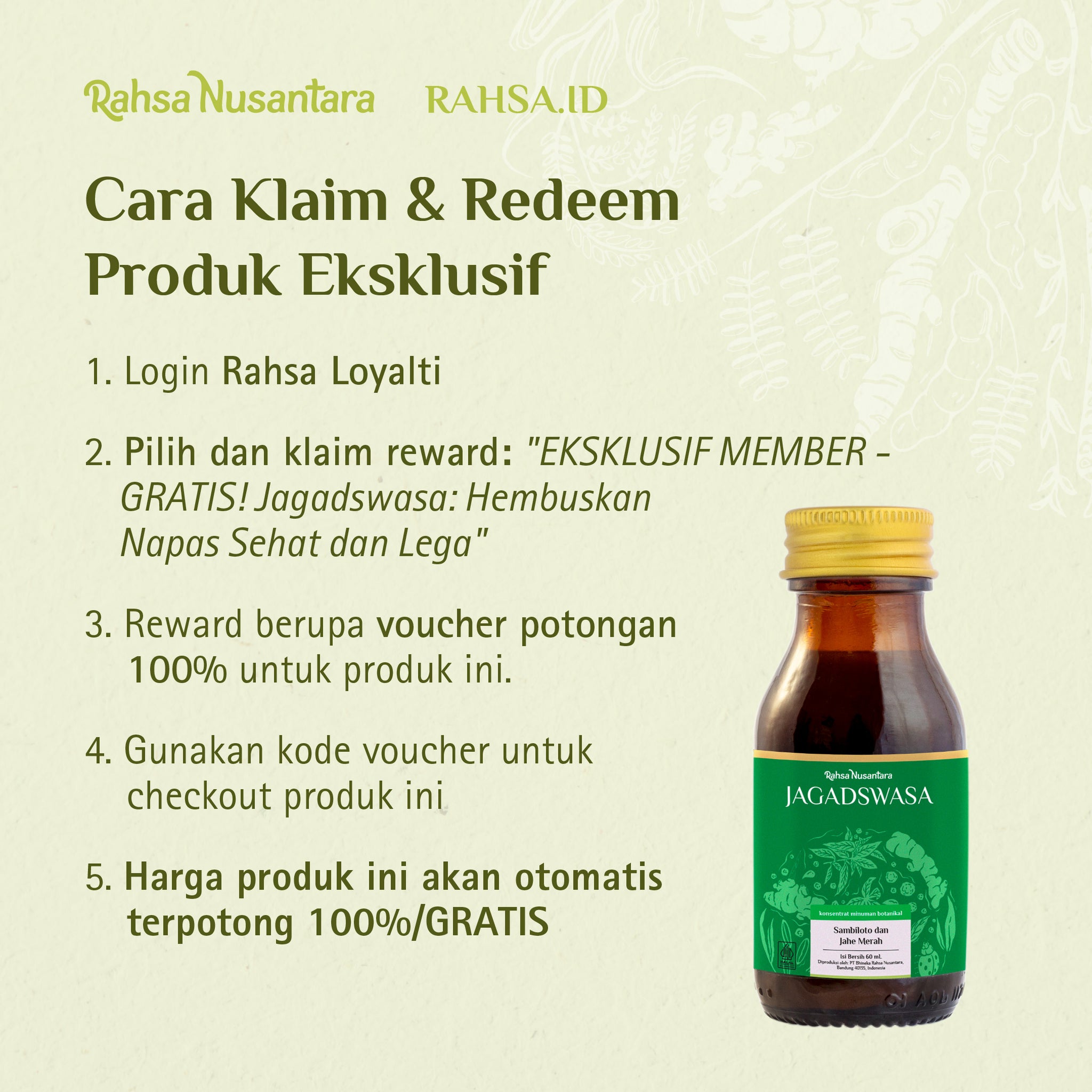 [ FREEBIES EXCLUSIVE MEMBER ] Jagadswasa 60mL by Rahsa Nusantara - Suplemen Herbal Alami Jaga Pernapasan