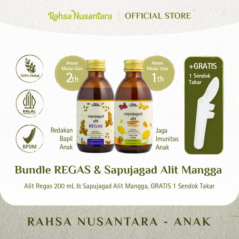 Bundle REGAS & SAPUJAGAD Alit Mangga 200mL By Rahsa Nusantara | Herba Alami Meningkatkan Nafsu Makan & Merdakan FLU BATUK