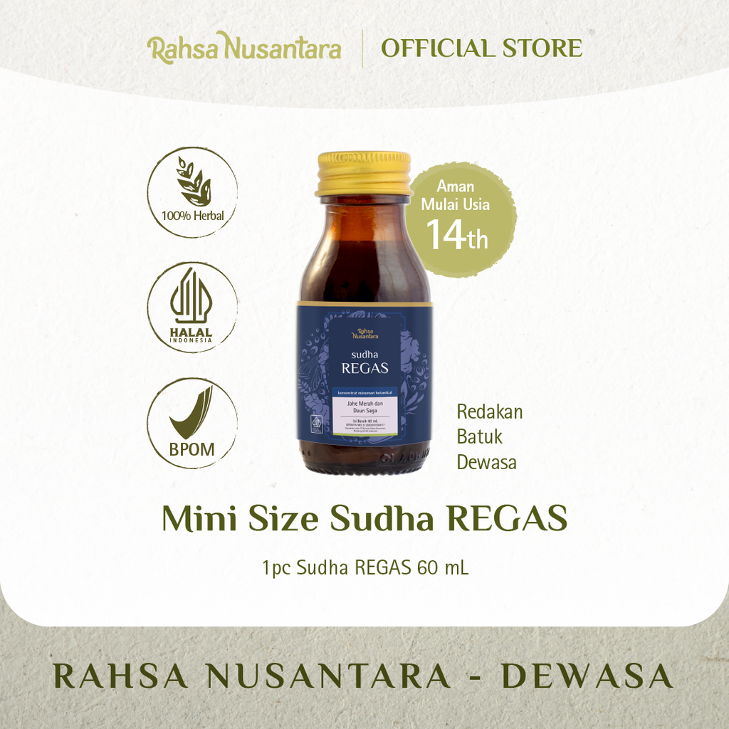 Sudha REGAS 60mL | BPOM - Ramuan Herbal Melegakan Tenggorokan, Membant