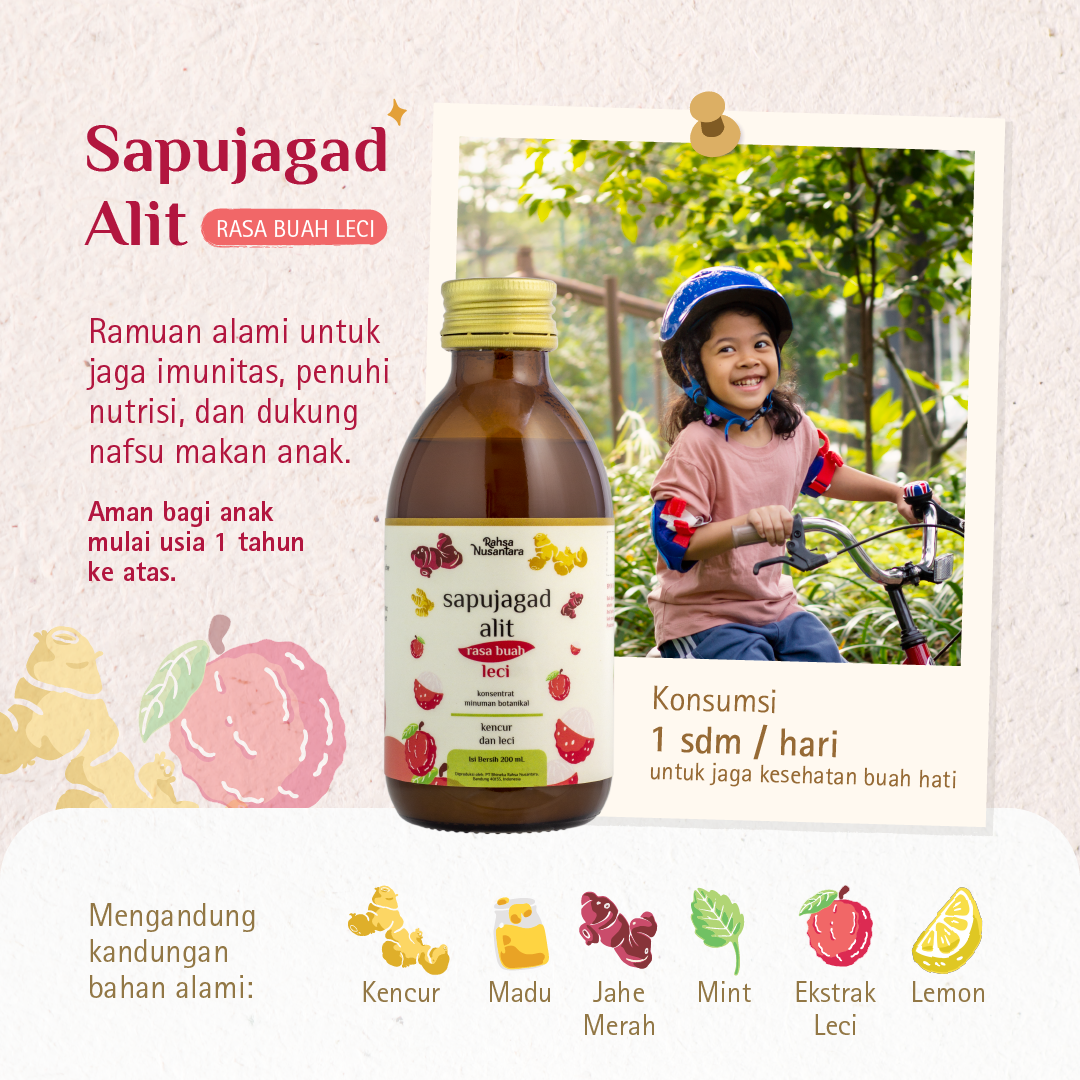 Sapujagad Alit Rasa Leci 200mL | BPOM - Vitamin Herbal Daya Tahan Tubu