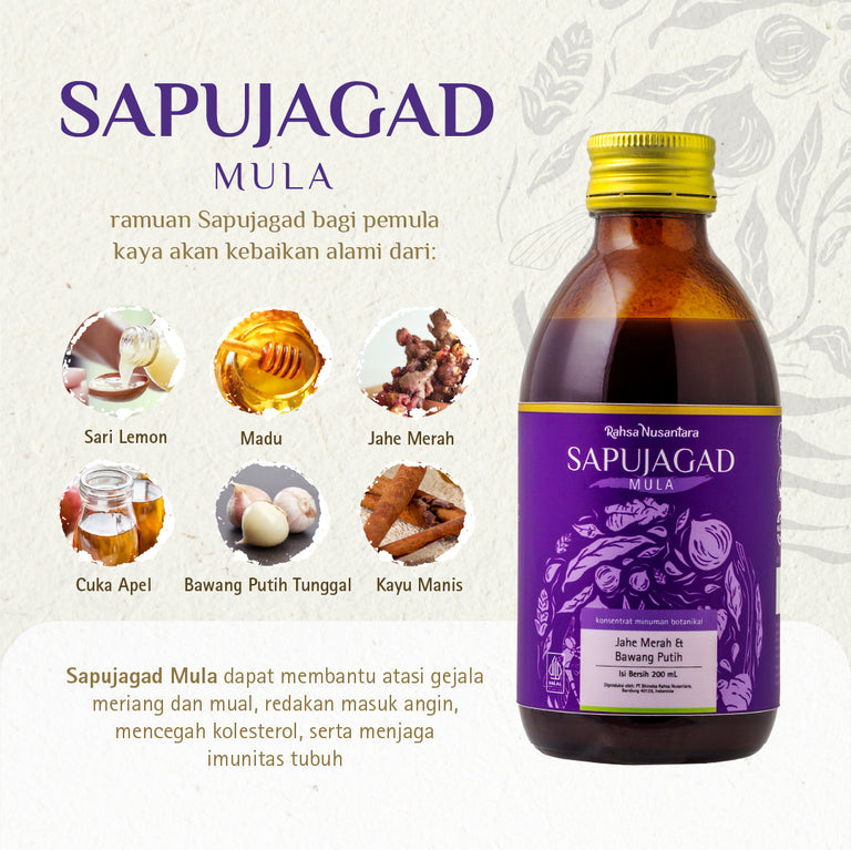 Sapujagad Mula 60mL | BPOM Rasa Lebih Ringan Jus Bawang Putih Tunggal by Rahsa Nusantara