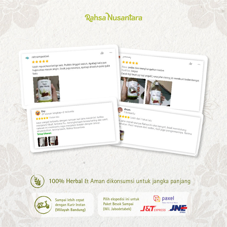 Sari Jahe Merah 500mL | BPOM by Rahsa Nusantara - Jamu Sirup Herbal Tradisional
