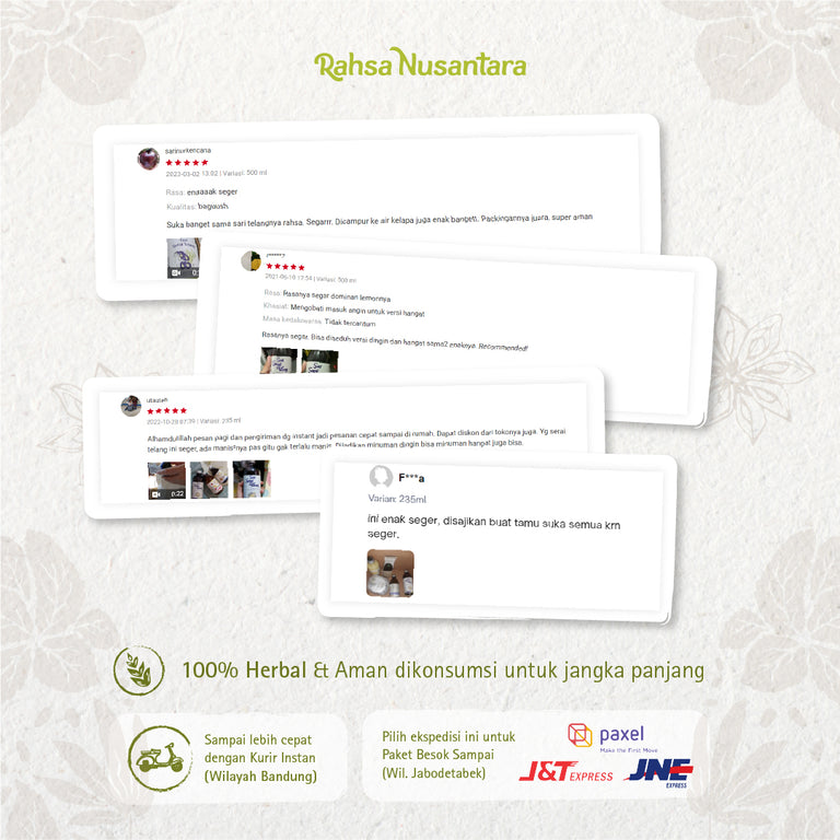 Sari Serai Telang | BPOM - Jamu Sirup Herbal Tradisional by Rahsa Nusantara