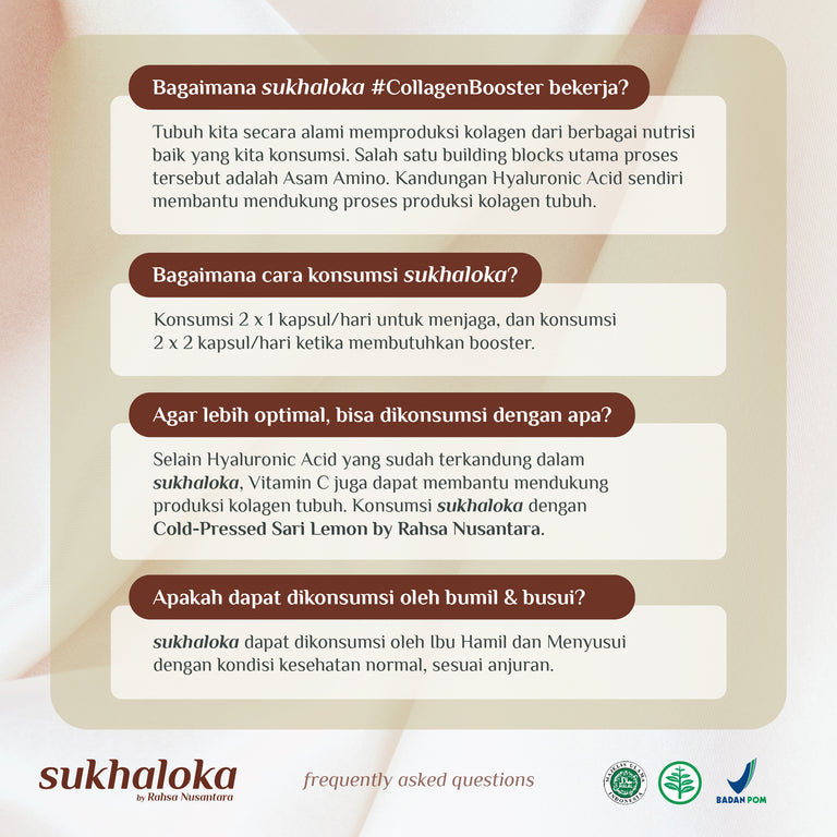 Sukhaloka 60 Capsule | BPOM - Plant-Based Collagen Booster - Healthy Glow | by Rahsa Nusantara