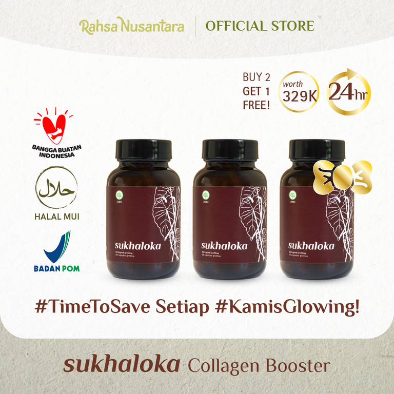 [Kamis Youthful]  Buy 2 Get 1 FREE Collagen Booster Sukhaloka | Glowing untuk awet muda